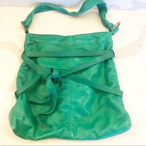 Goldenbleu | Green Leather Hobo Bag